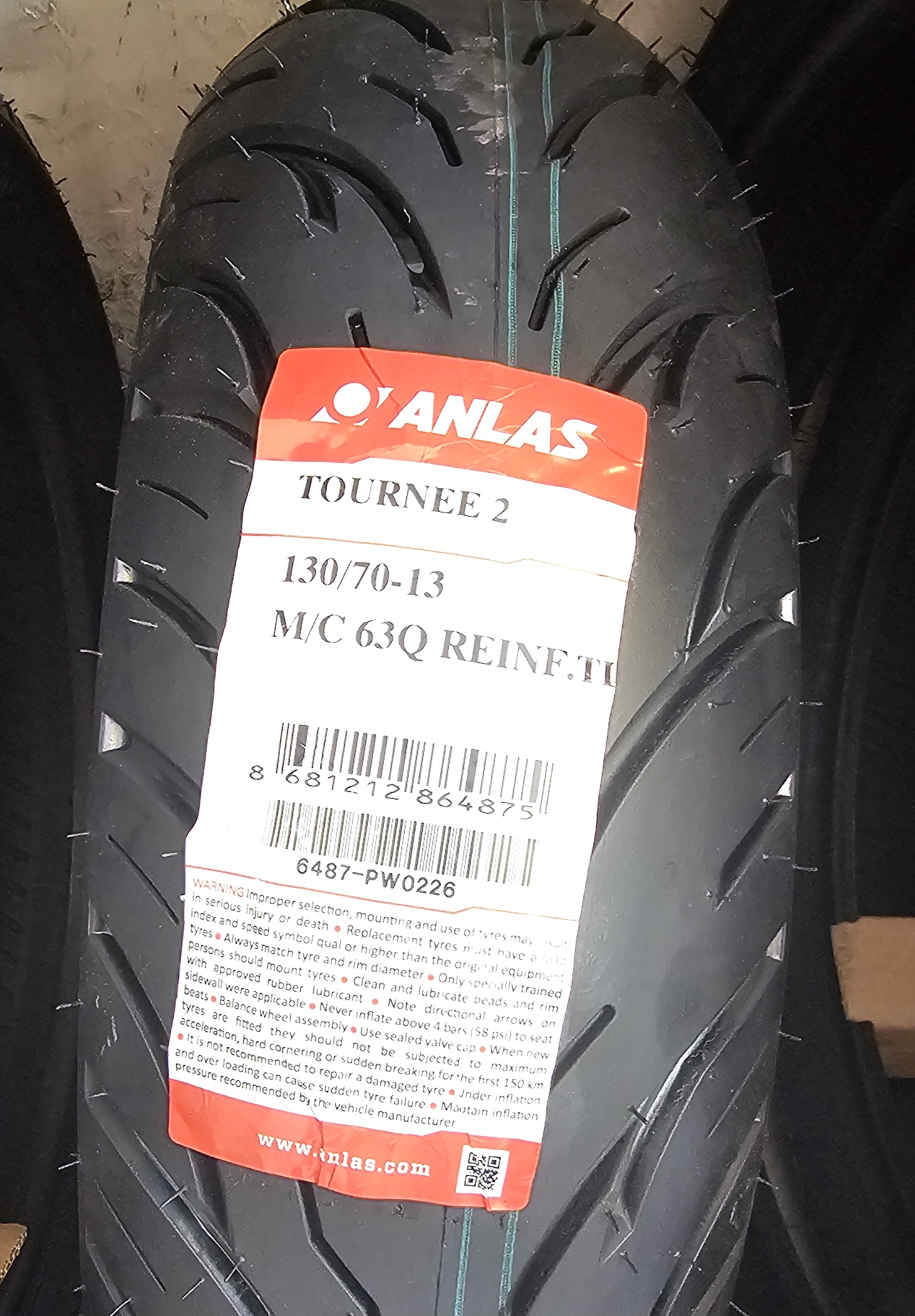 130 X 70 X 13 TL TOURNEE IRC